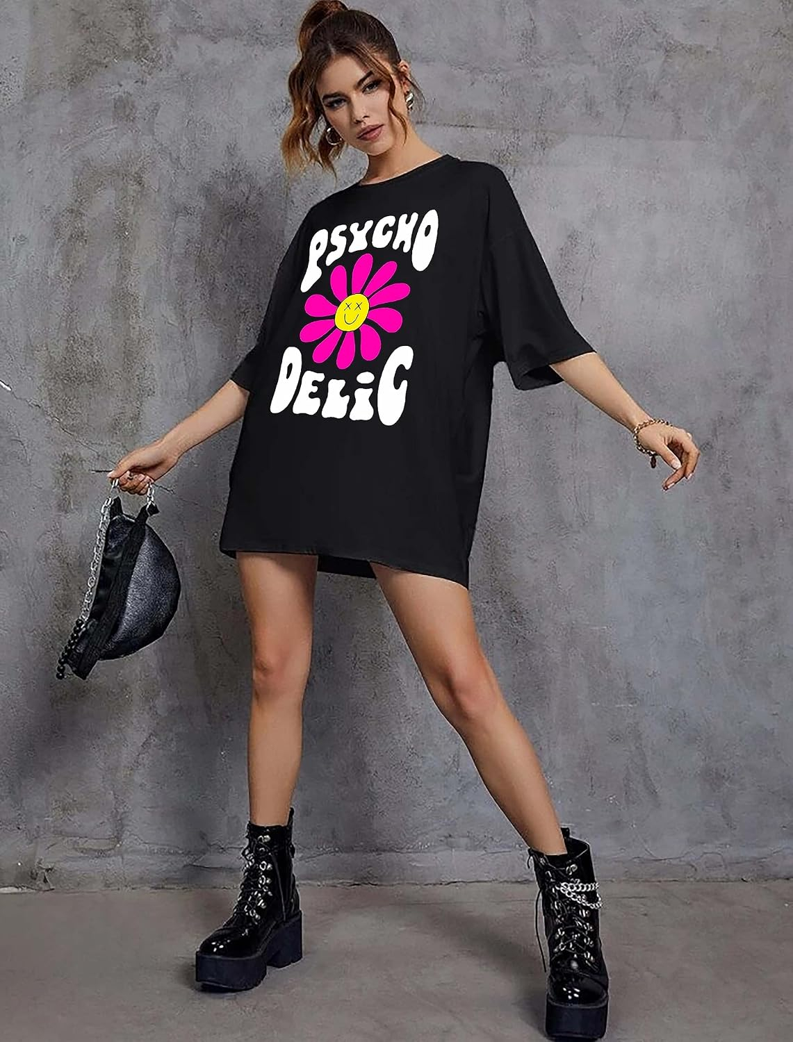 Women's Oversized Printed Longline T-Shirt - Image 12