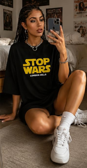 Women's Oversized Printed Longline T-Shirt - Image 28