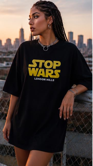 Women's Oversized Printed Longline T-Shirt - Image 29