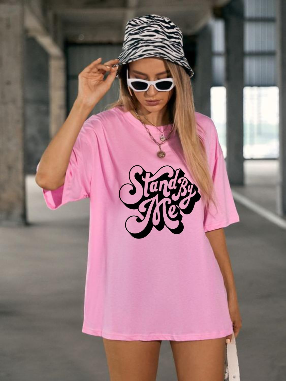 Women's Oversized Printed Longline T-Shirt - Image 33