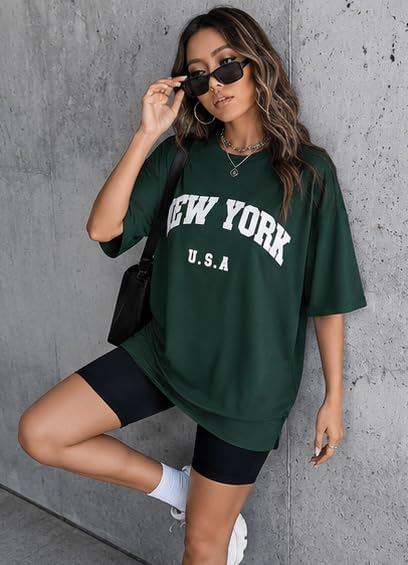 Women's Oversized Printed Longline T-Shirt - Image 68