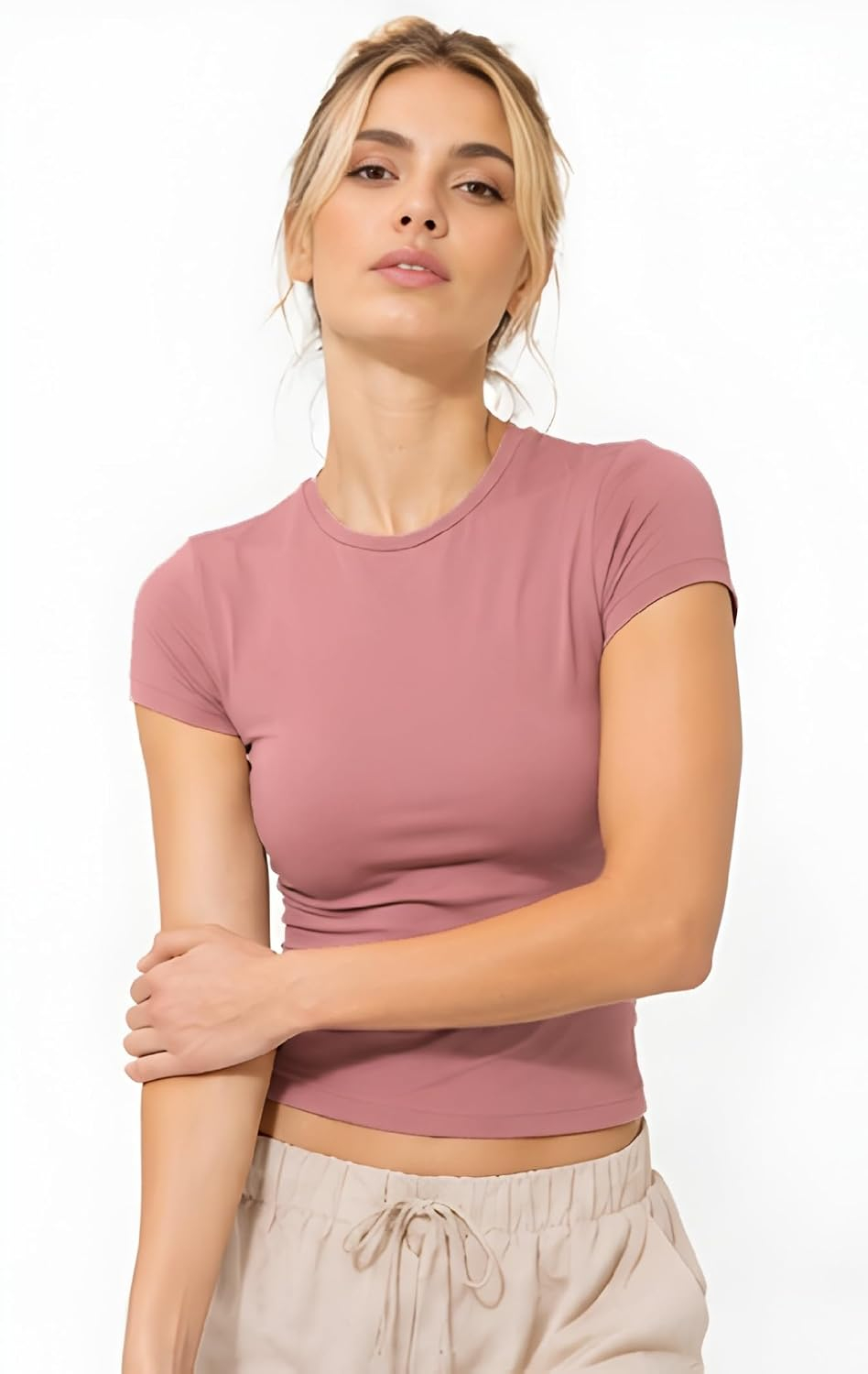 Women's Soft-Touch Round-Neck T-Shirt - Image 30