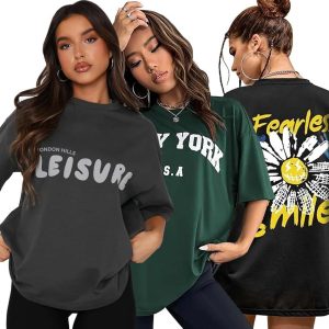 Women's Oversized Graphic T-Shirt Set