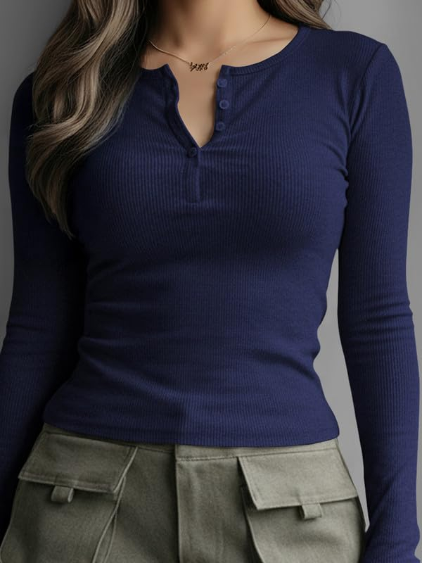 Women's Henley Long-Sleeve Tee - Image 3