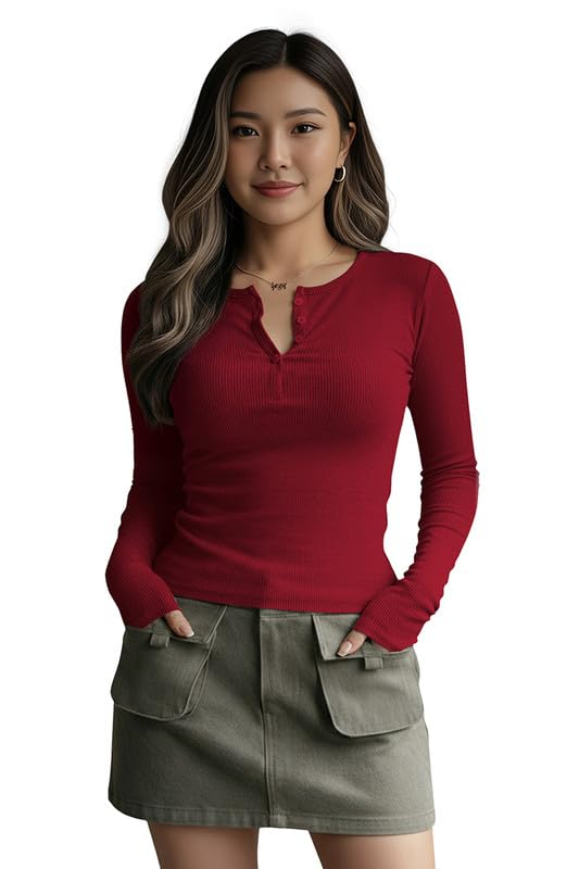 Women's Henley Long-Sleeve Tee - Image 13