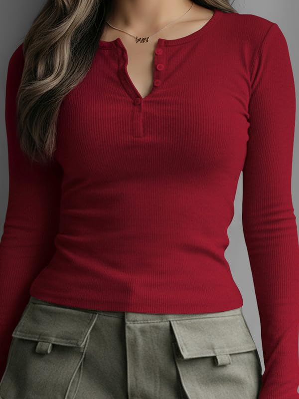 Women's Henley Long-Sleeve Tee - Image 15