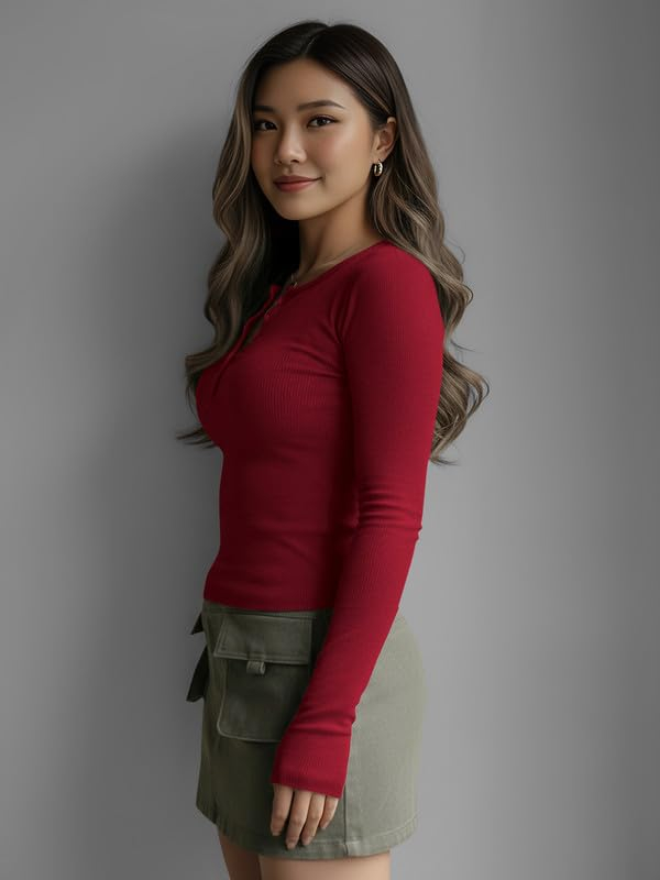 Women's Henley Long-Sleeve Tee - Image 17