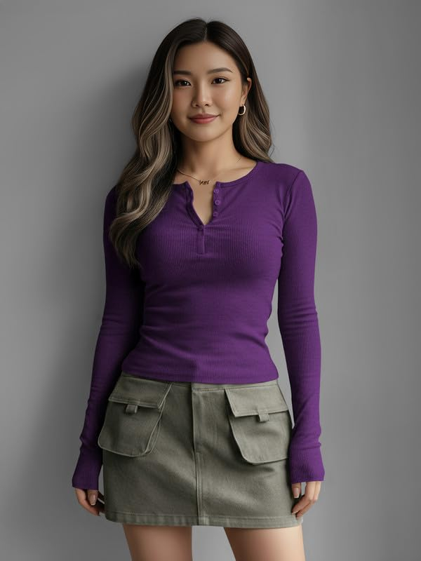Women's Henley Long-Sleeve Tee - Image 34