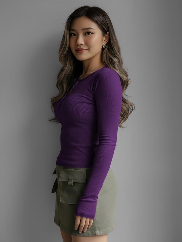 Women's Henley Long-Sleeve Tee - Image 35