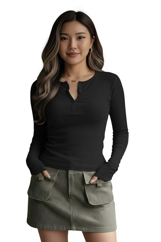 Women's Henley Long-Sleeve Tee - Image 43