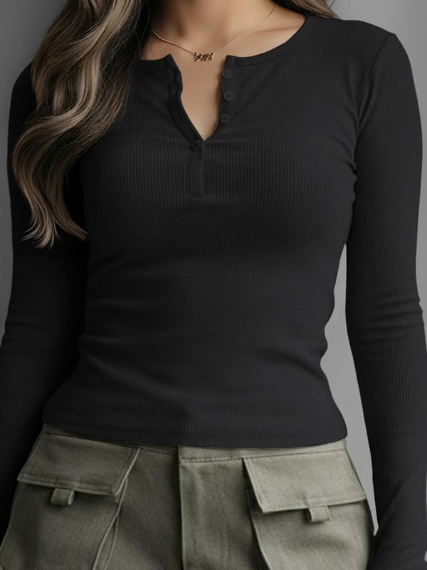 Women's Henley Long-Sleeve Tee - Image 45