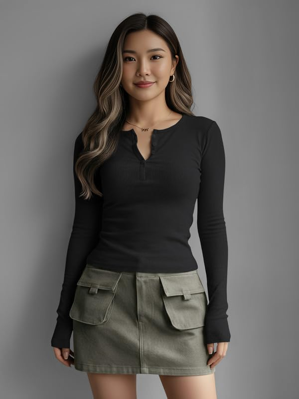 Women's Henley Long-Sleeve Tee - Image 46