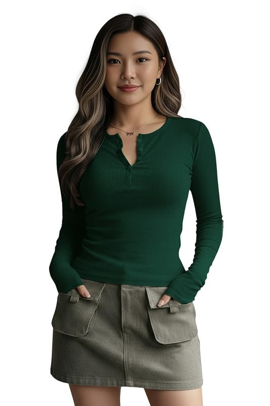 Women's Henley Long-Sleeve Tee - Image 55