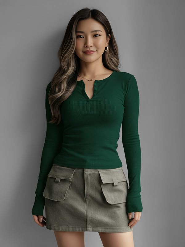 Women's Henley Long-Sleeve Tee - Image 58
