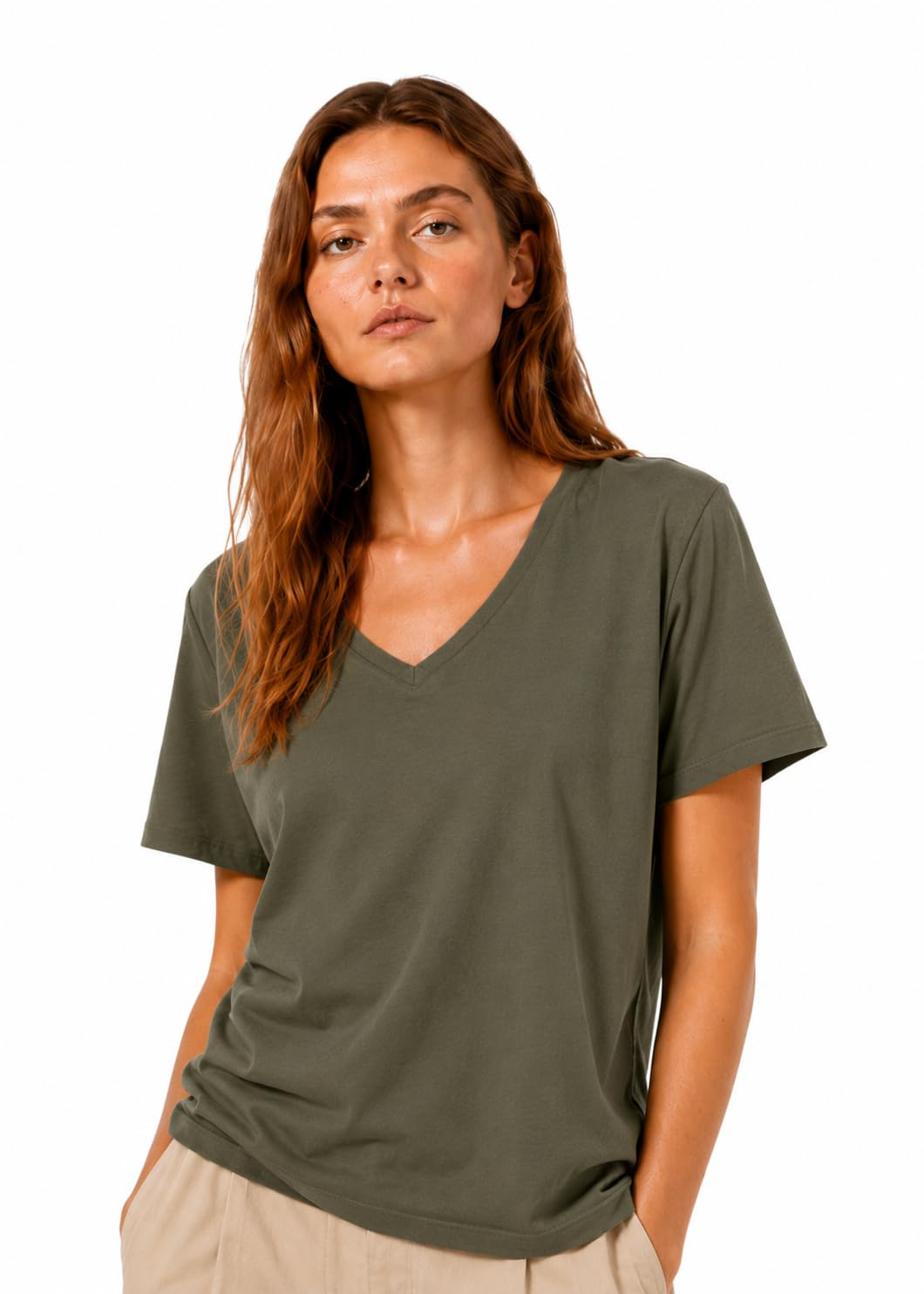 Women's Cotton V-Neck Everyday T-Shirt - Image 7