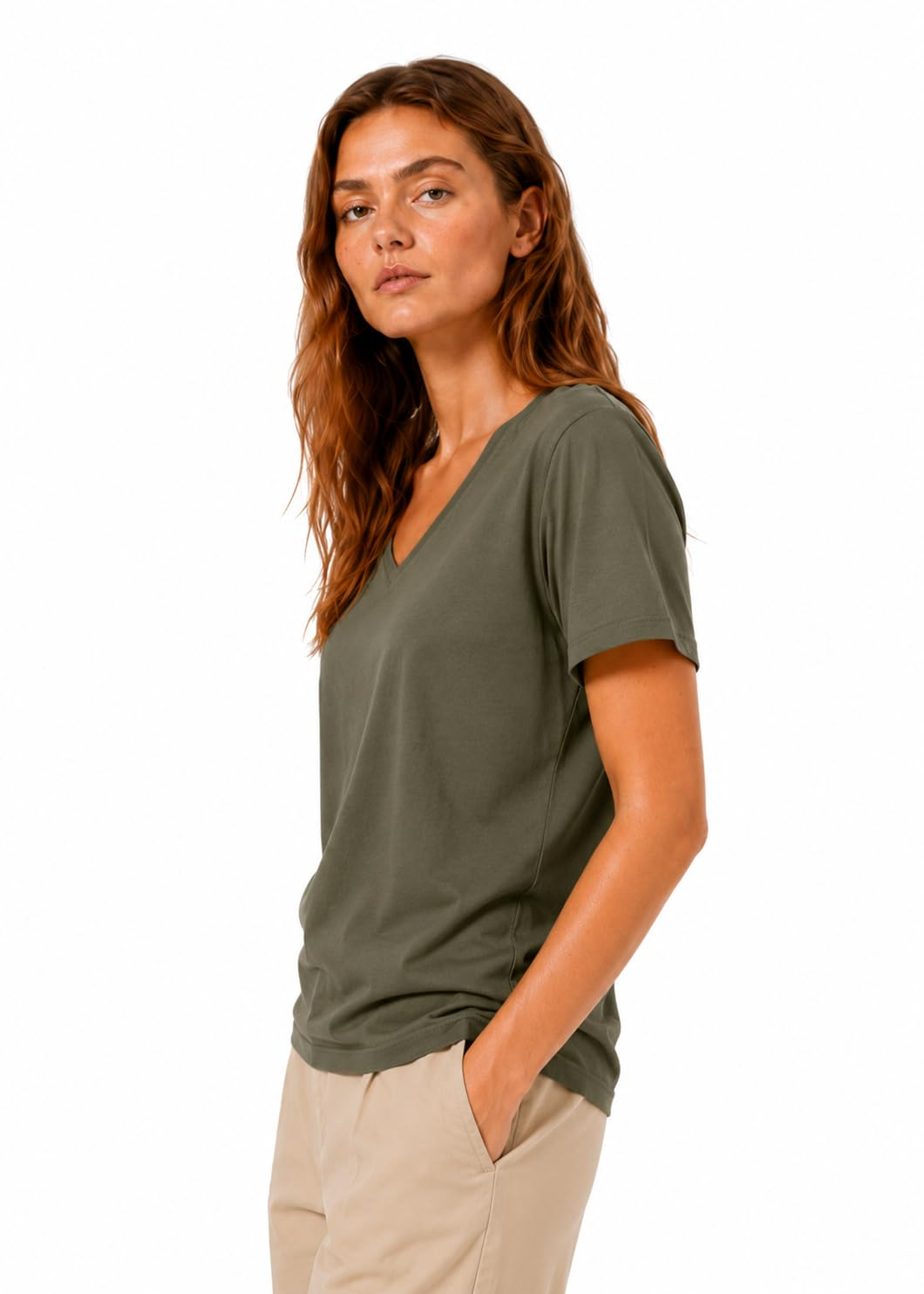 Women's Cotton V-Neck Everyday T-Shirt - Image 8