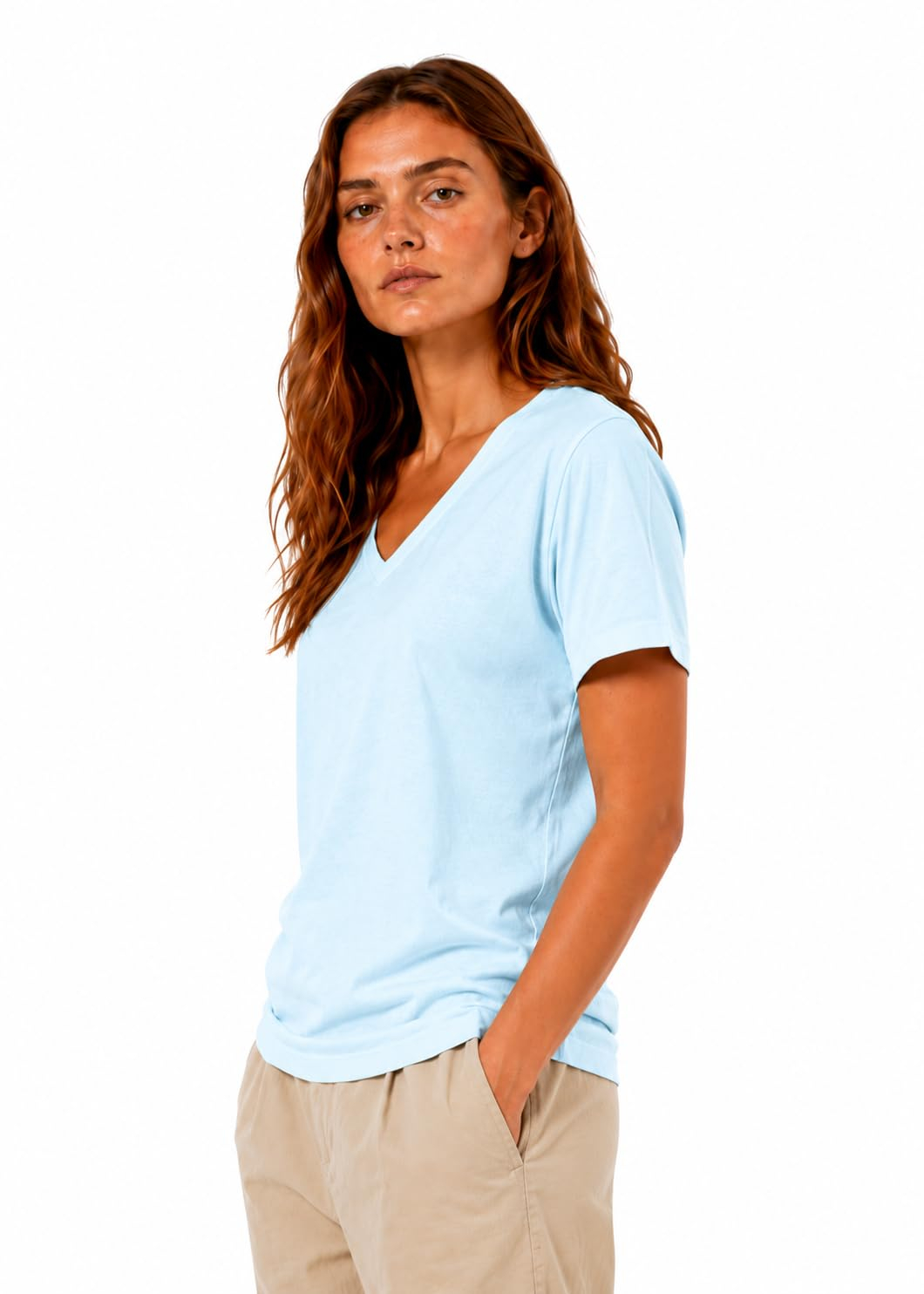 Women's Cotton V-Neck Everyday T-Shirt - Image 13