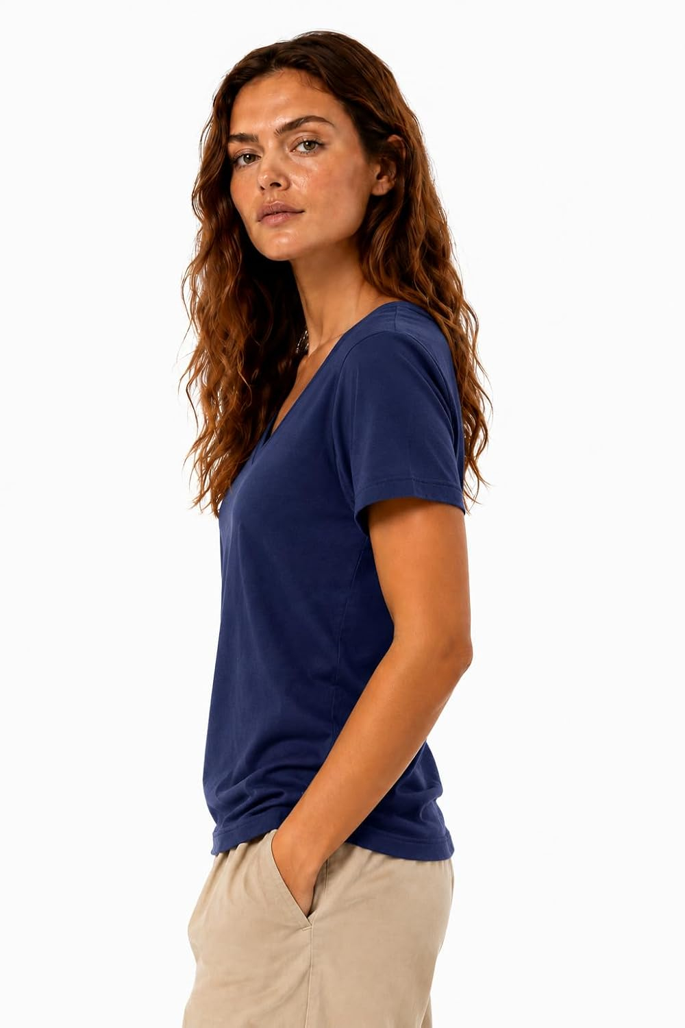 Women's Cotton V-Neck Everyday T-Shirt - Image 18
