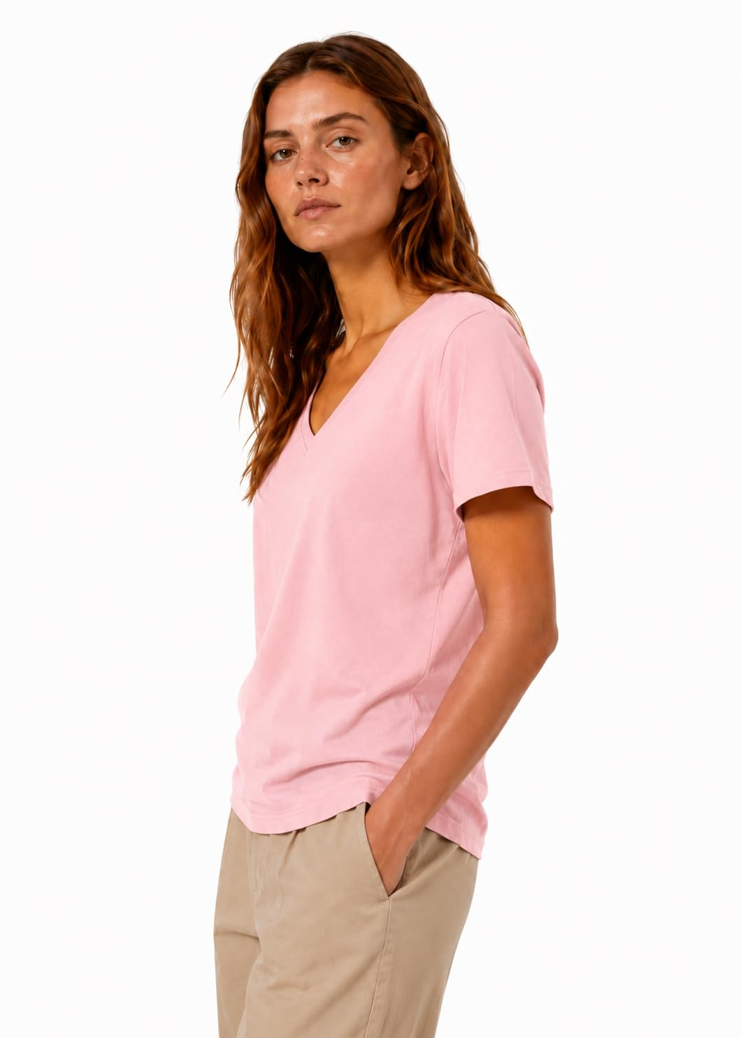 Women's Cotton V-Neck Everyday T-Shirt - Image 23