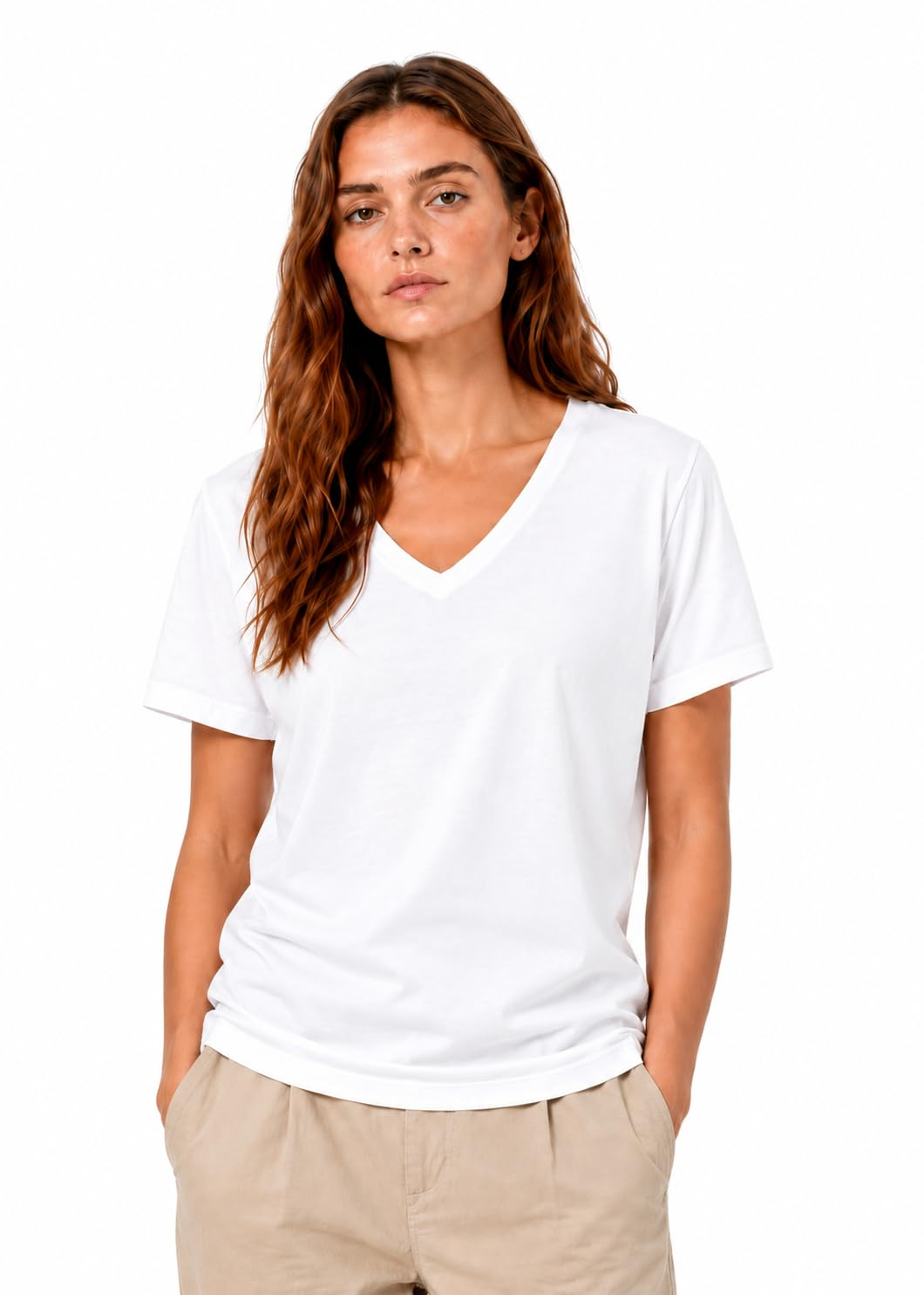 Women's Cotton V-Neck Everyday T-Shirt - Image 27