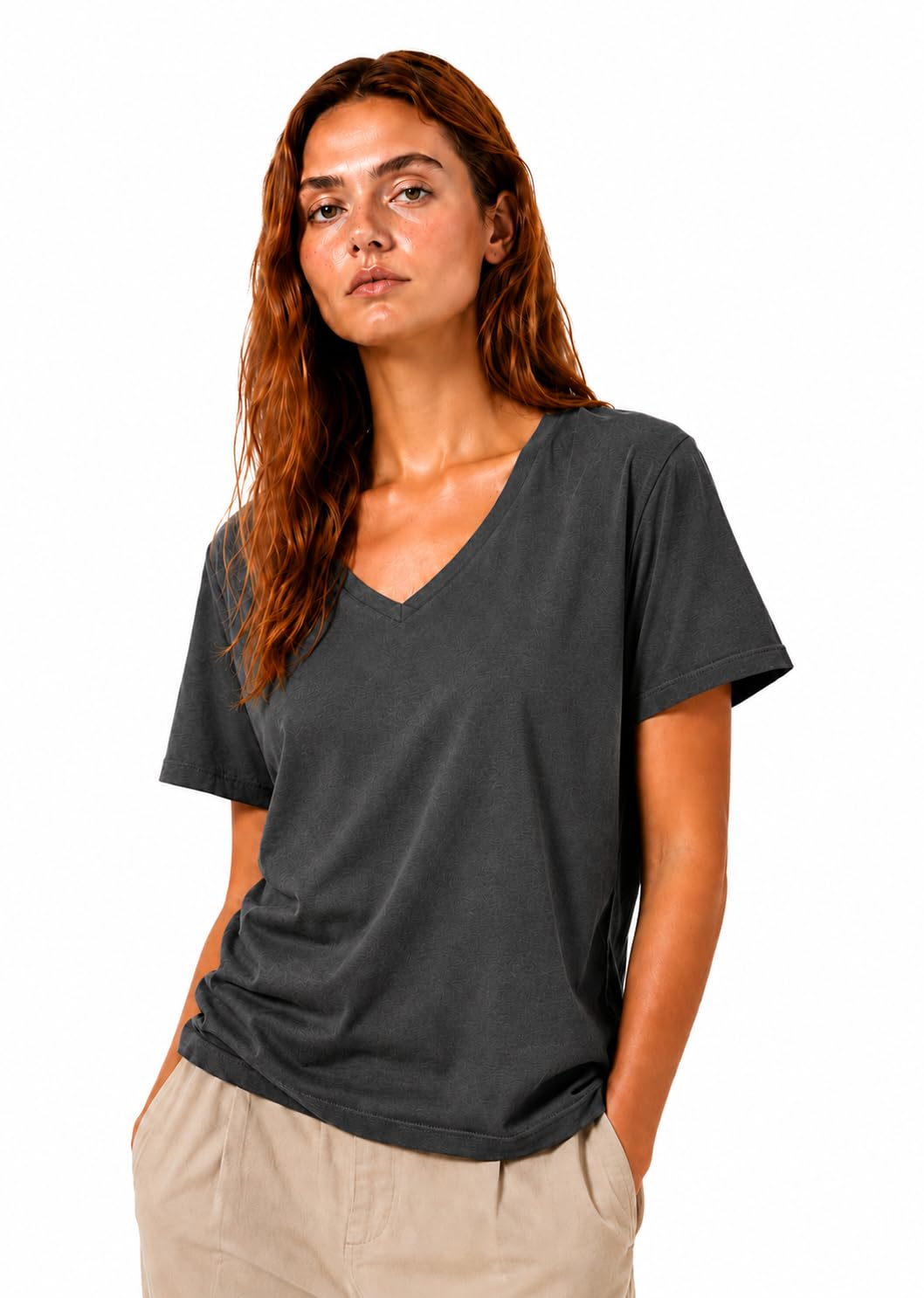 Women's Cotton V-Neck Everyday T-Shirt - Image 32