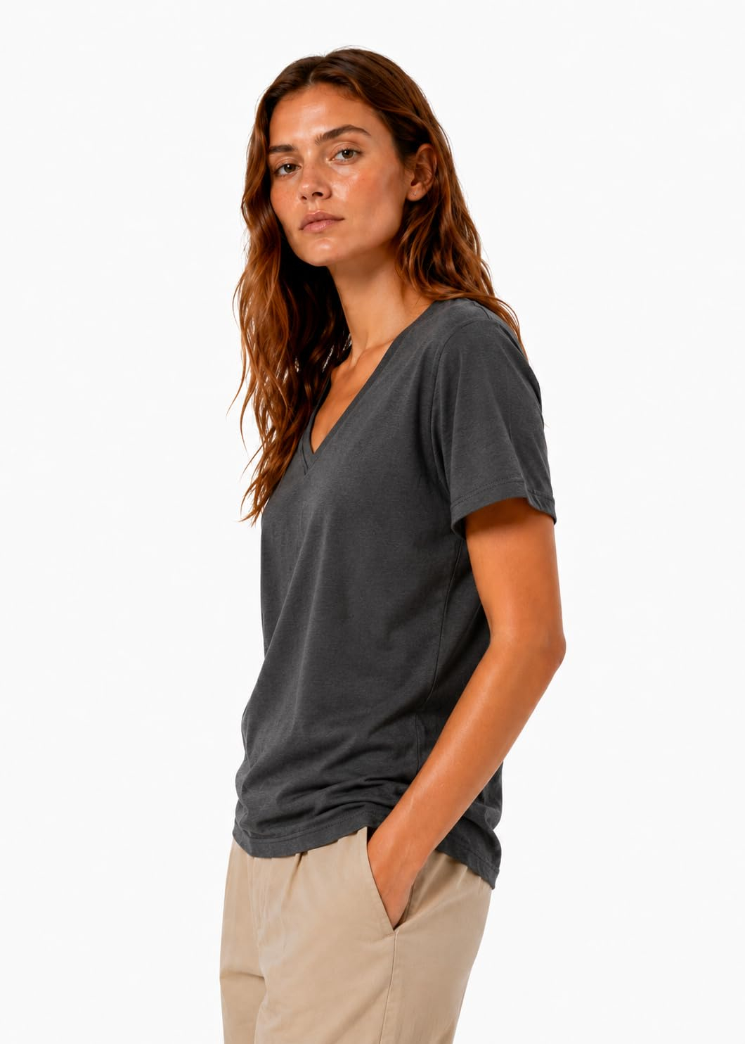 Women's Cotton V-Neck Everyday T-Shirt - Image 33