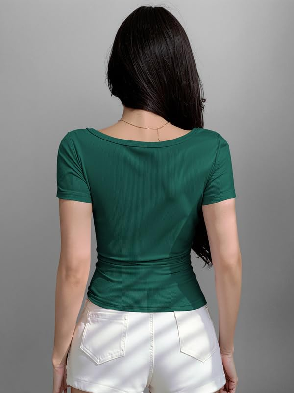 Women's Ribbed Button-Front Crop Top - Image 24