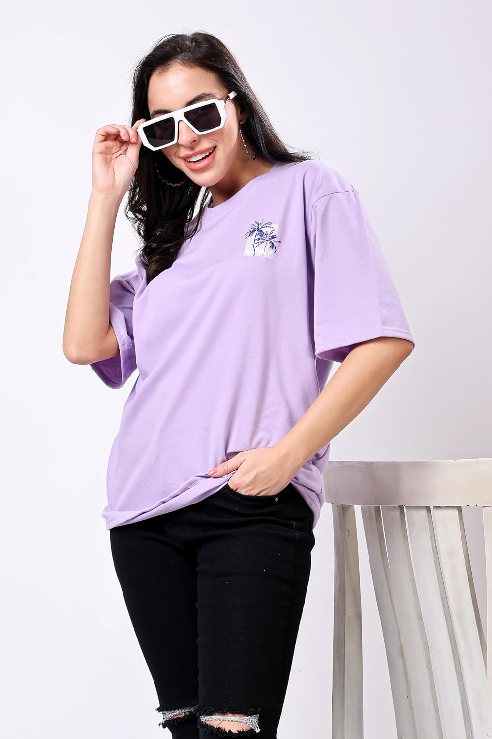 Women's Oversized Drop-Shoulder Graphic T-Shirt - Image 19