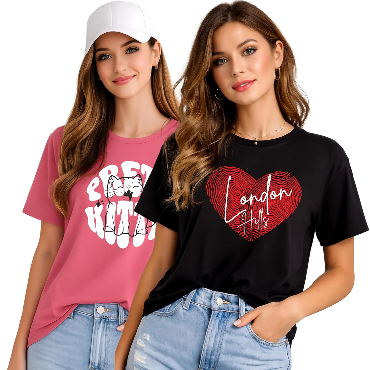 Women's Printed Cotton T-Shirt Duo - Image 13
