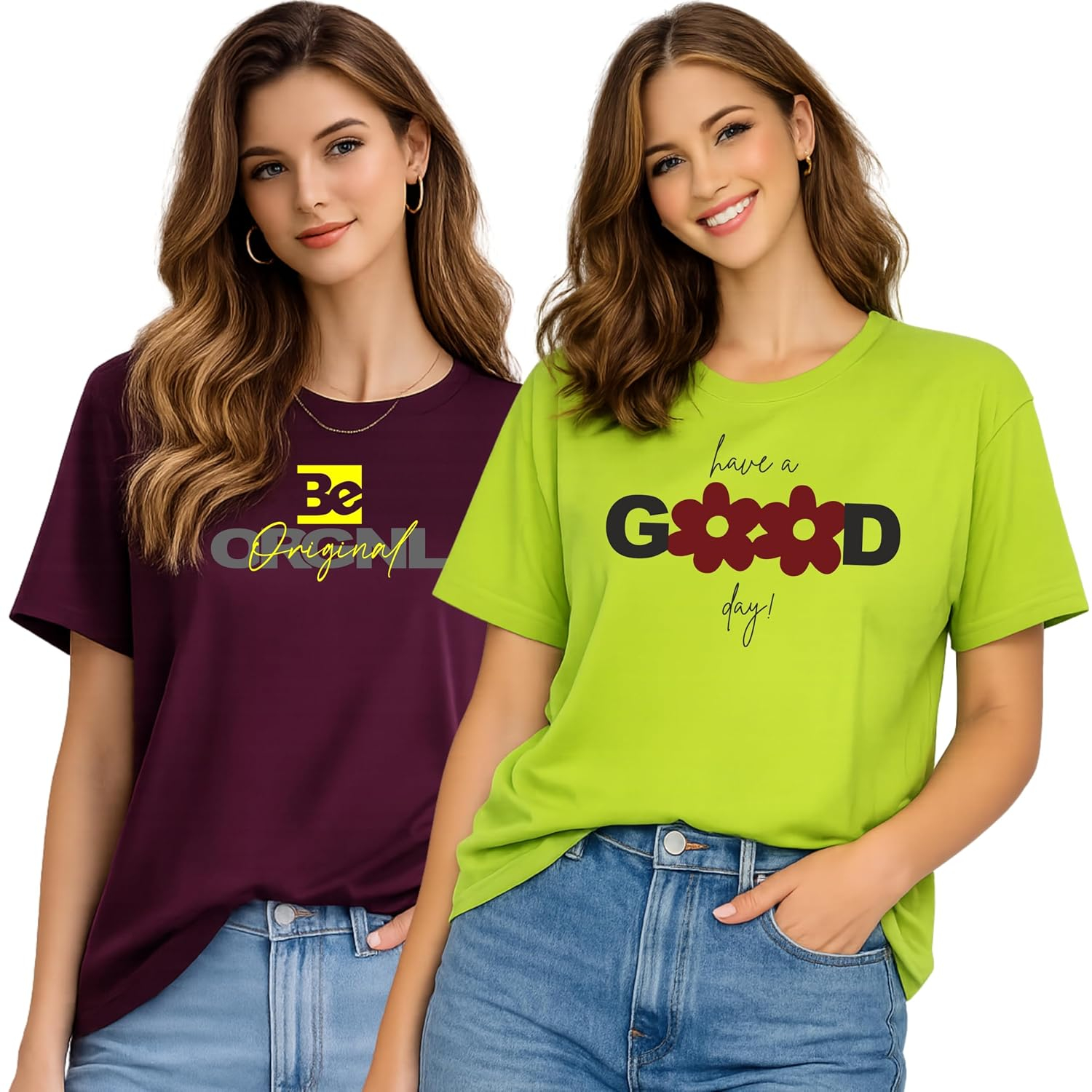 Women's Printed Cotton T-Shirt Duo - Image 21