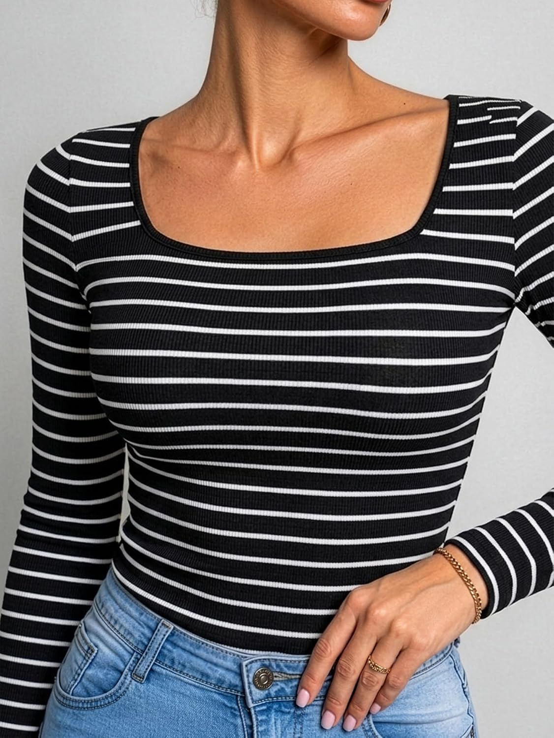 Women's Long-Sleeve Slim-Fit Top - Image 35