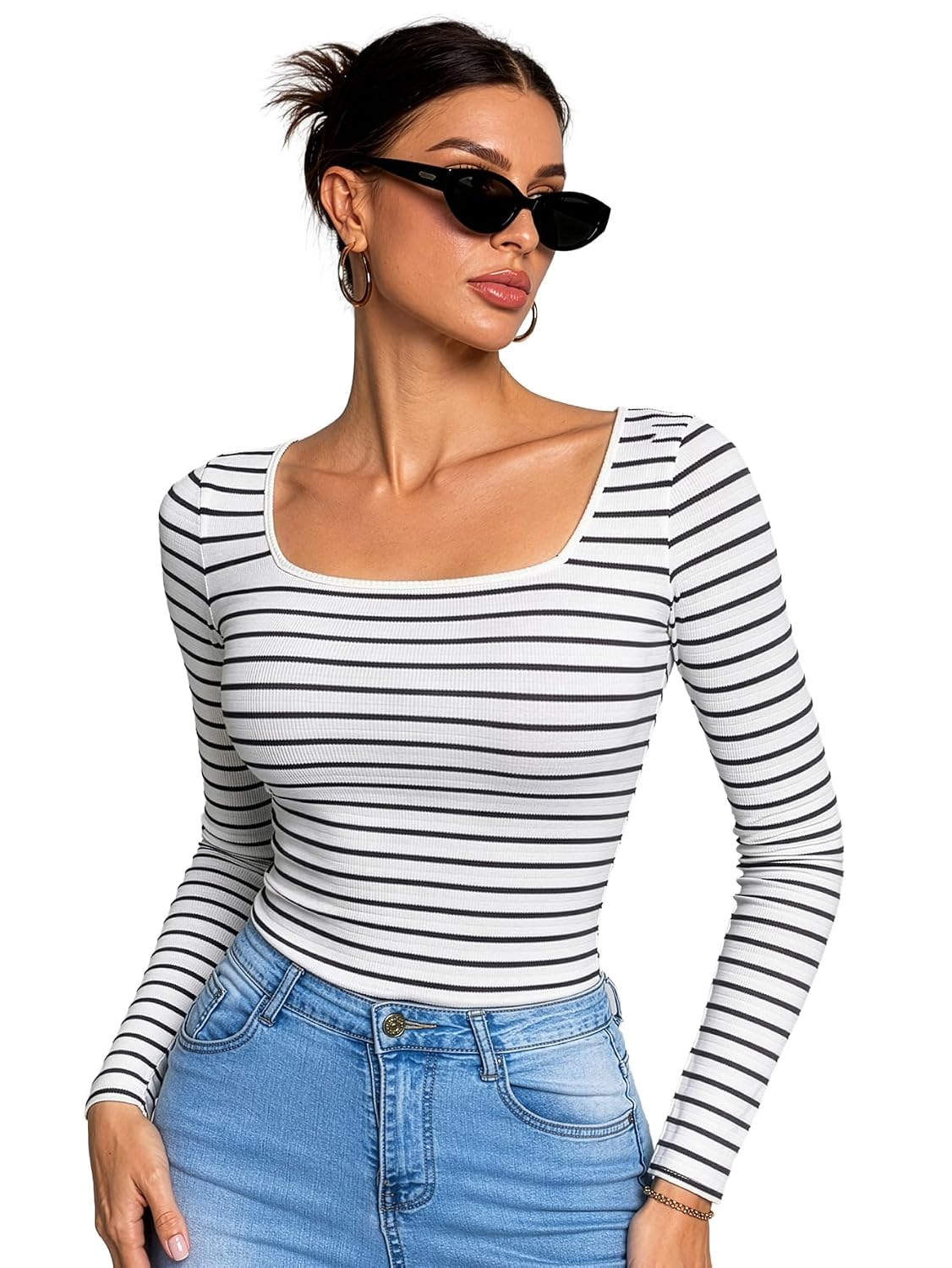 Women's Long-Sleeve Slim-Fit Top - Image 41