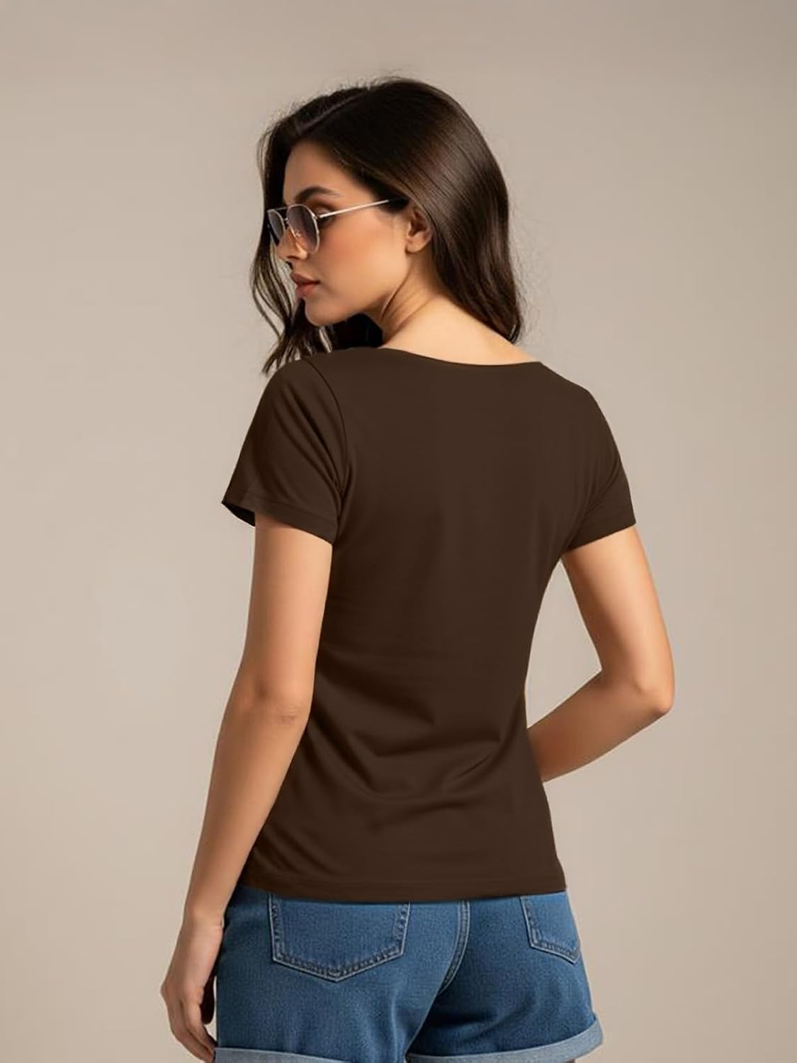 Women's Cotton-Lycra V-Neck T-Shirt - Image 6