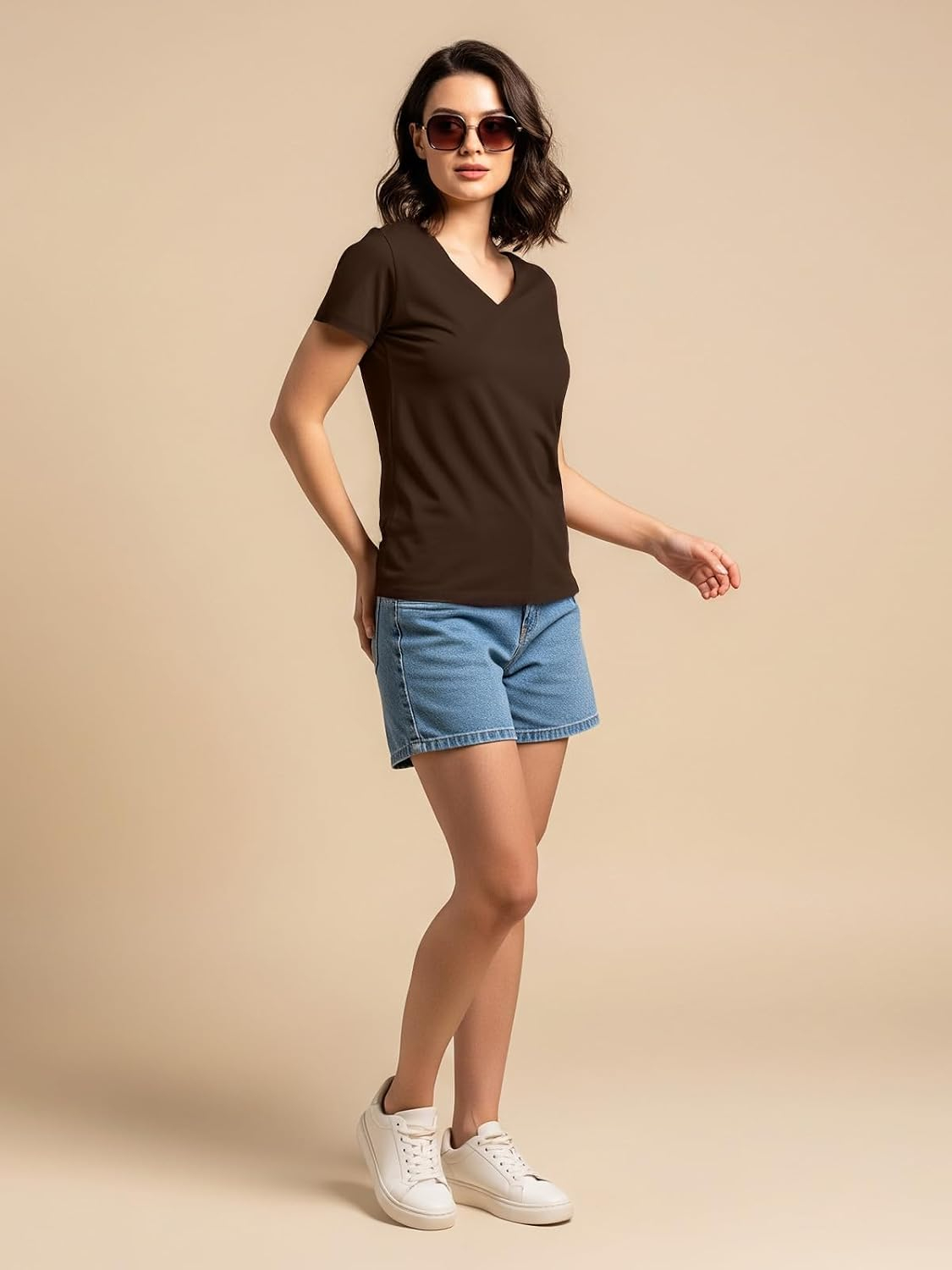 Women's Cotton-Lycra V-Neck T-Shirt - Image 7