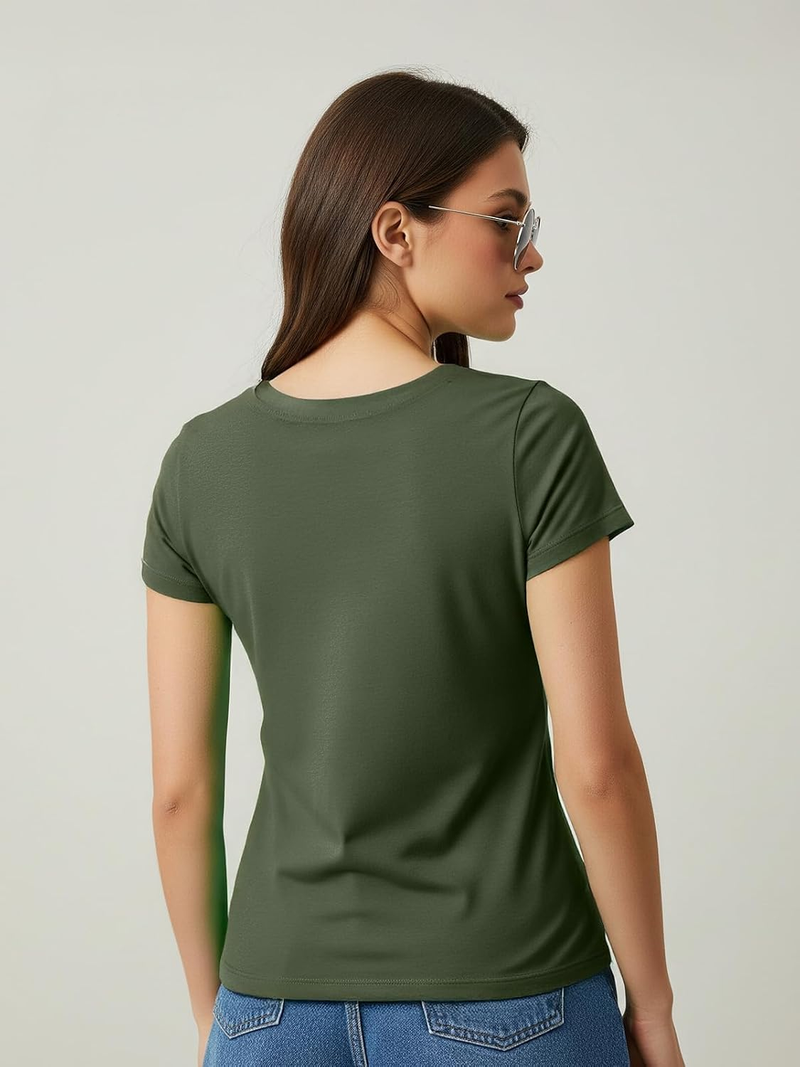 Women's Cotton-Lycra V-Neck T-Shirt - Image 11