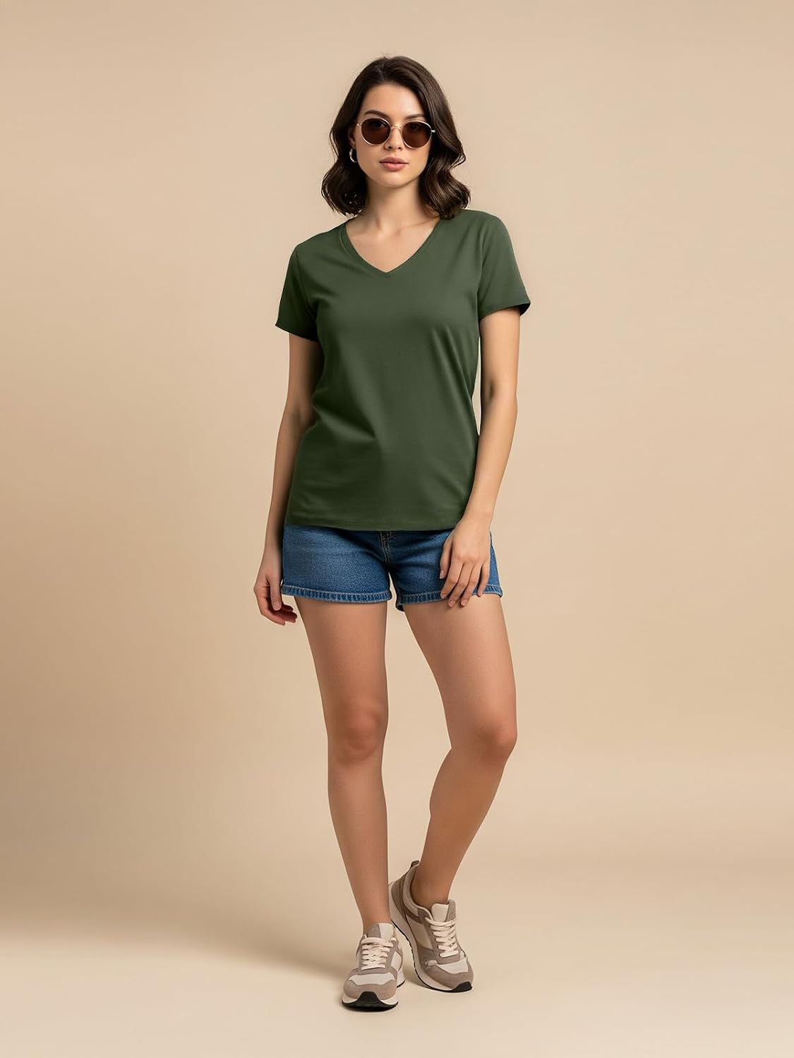 Women's Cotton-Lycra V-Neck T-Shirt - Image 12