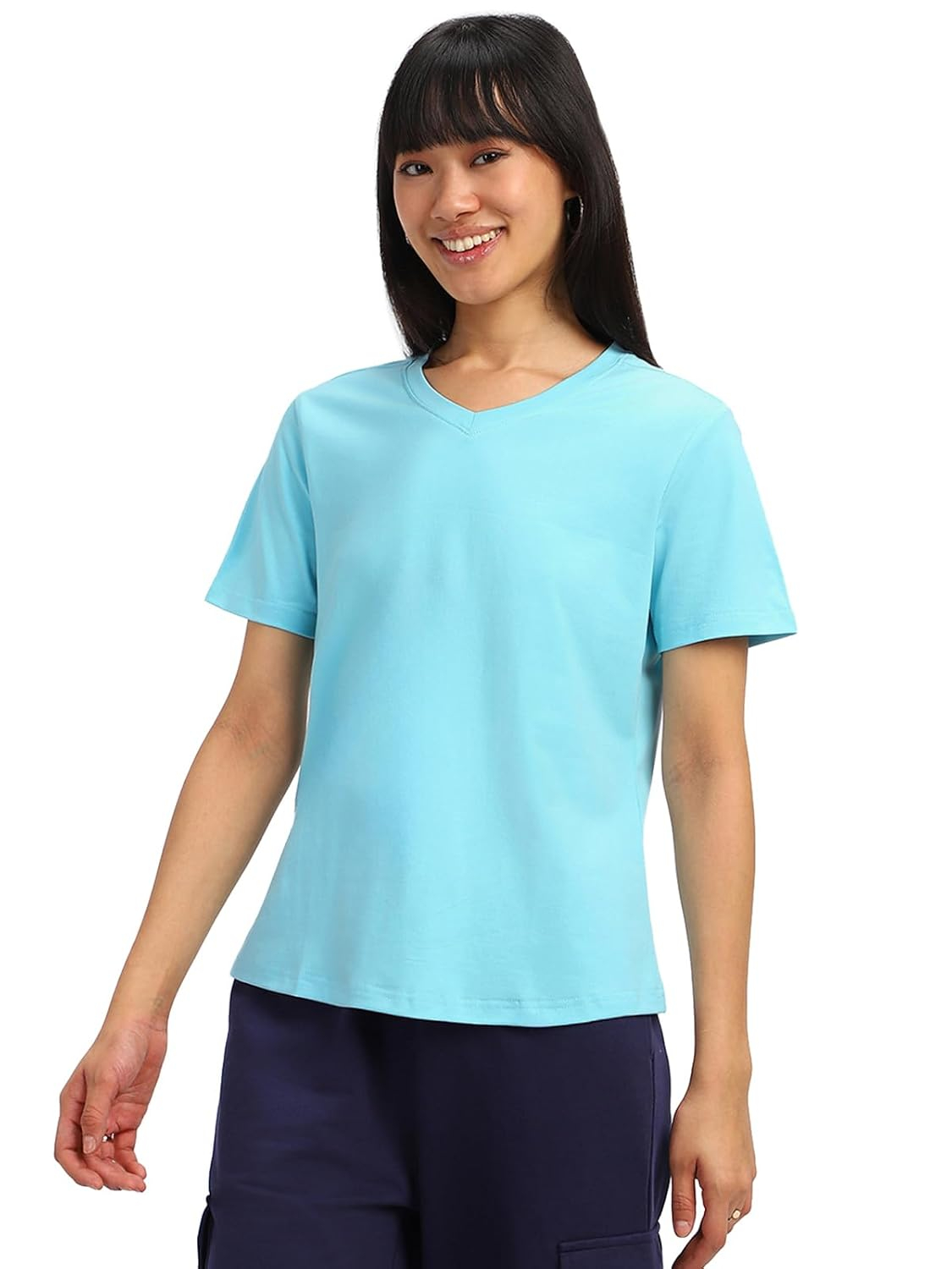 Women's Cotton-Lycra V-Neck T-Shirt - Image 23