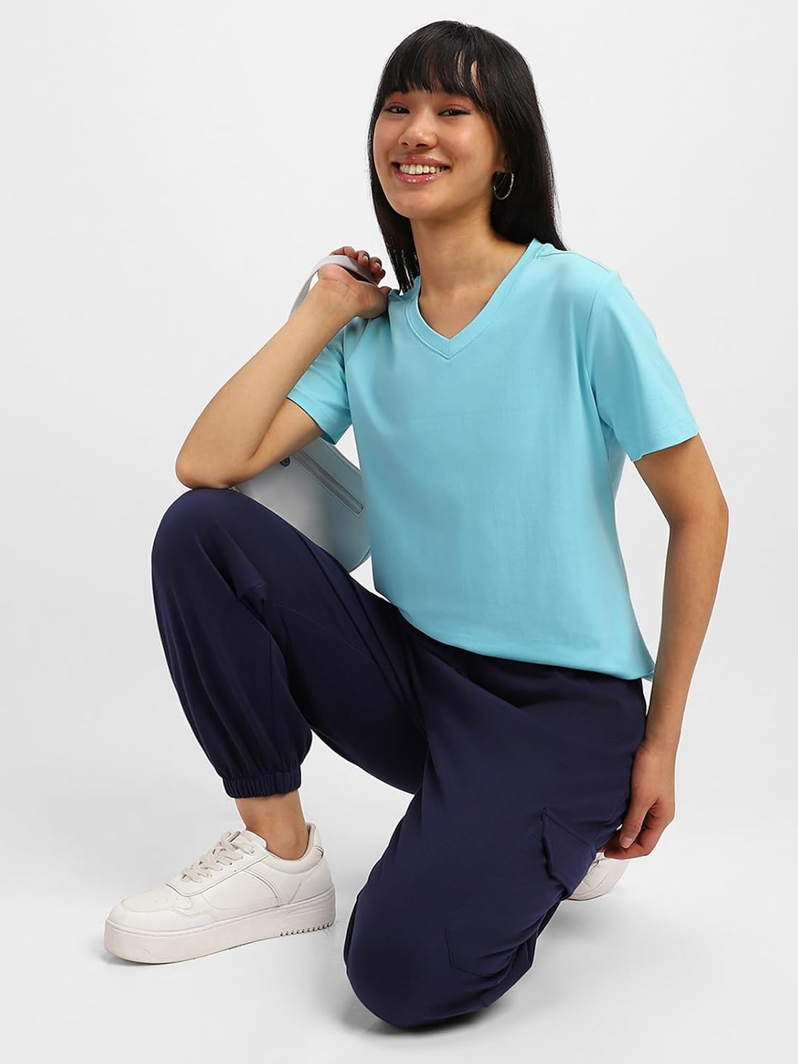 Women's Cotton-Lycra V-Neck T-Shirt - Image 24