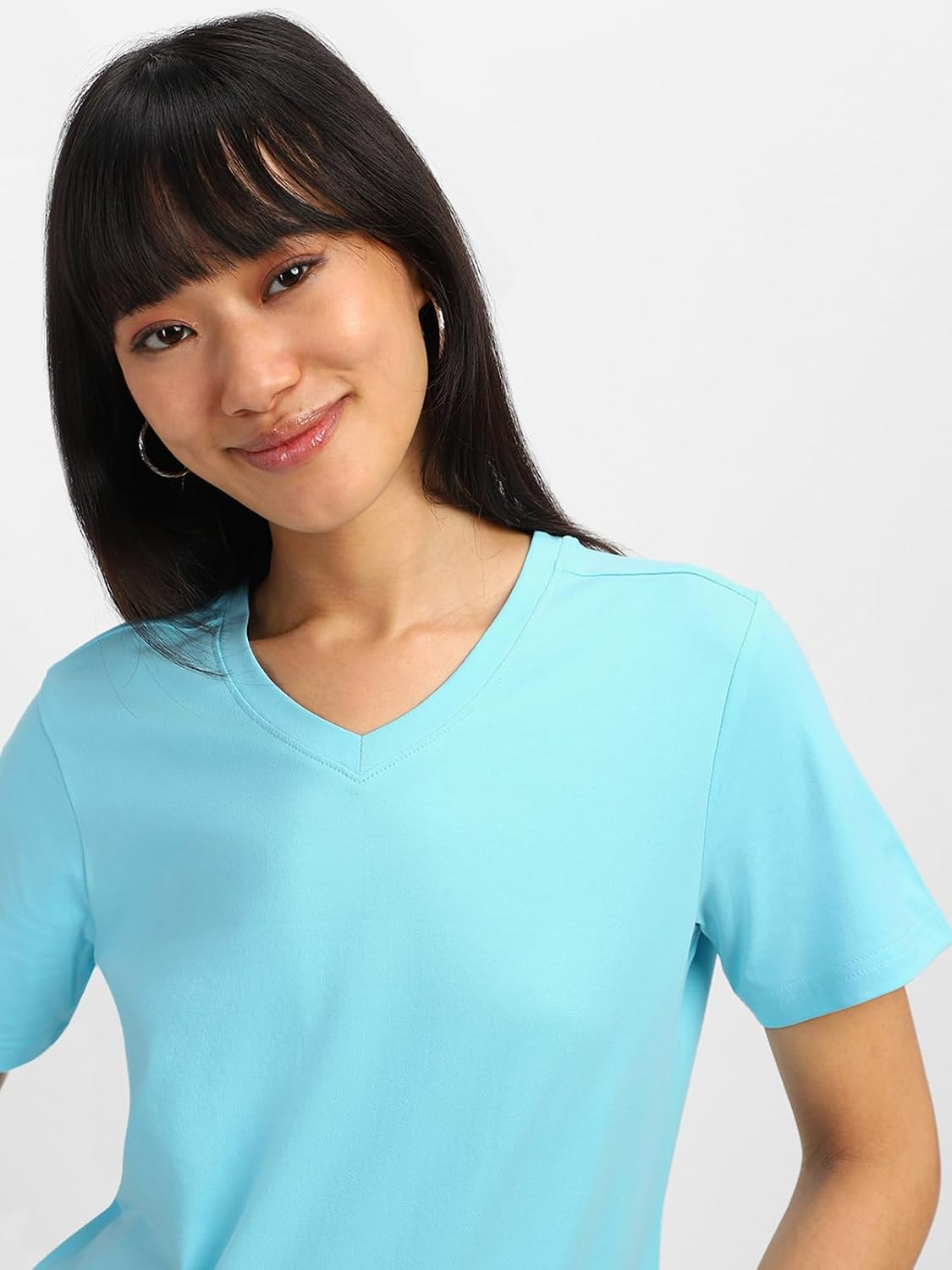 Women's Cotton-Lycra V-Neck T-Shirt - Image 25