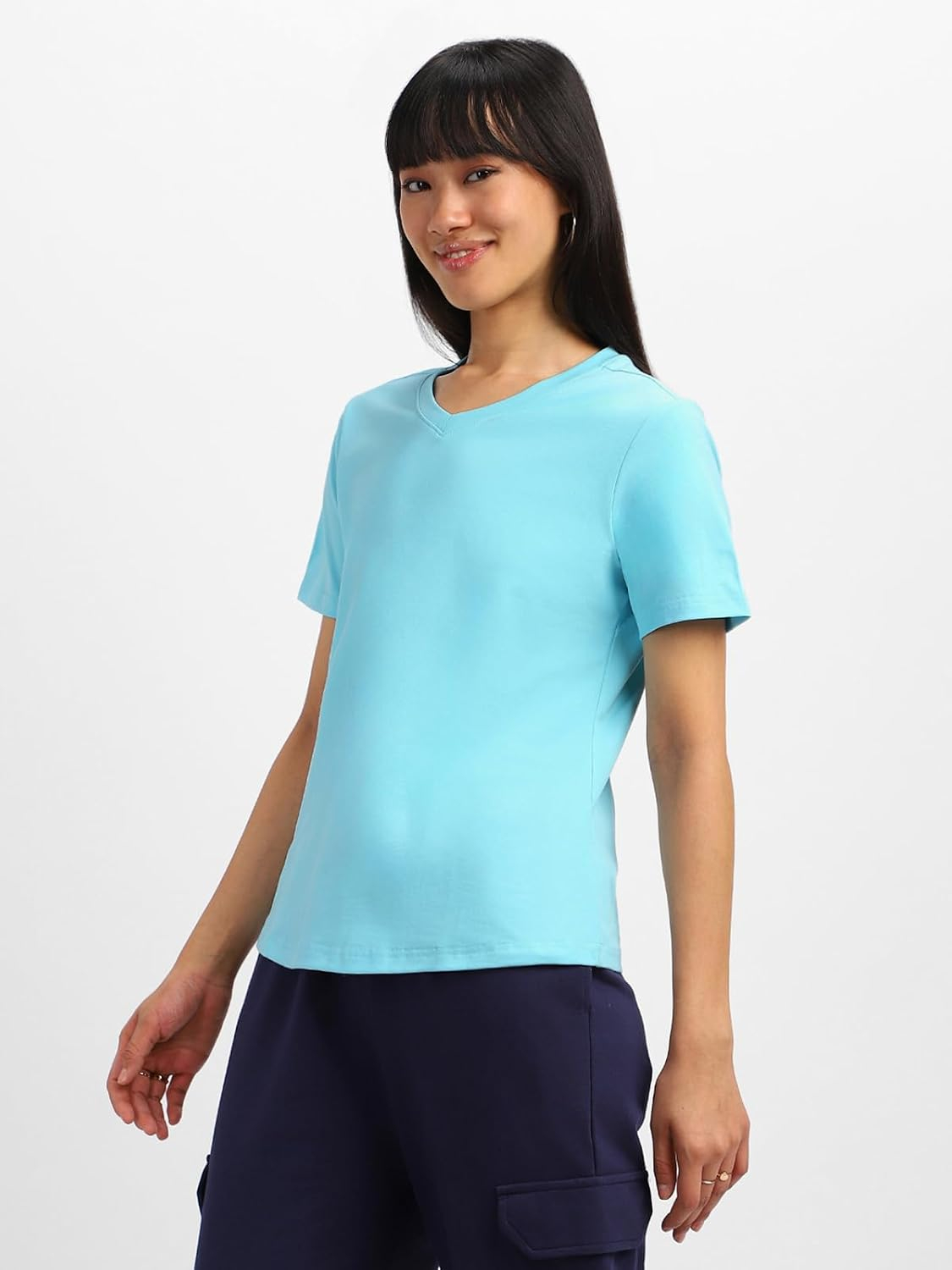 Women's Cotton-Lycra V-Neck T-Shirt - Image 27