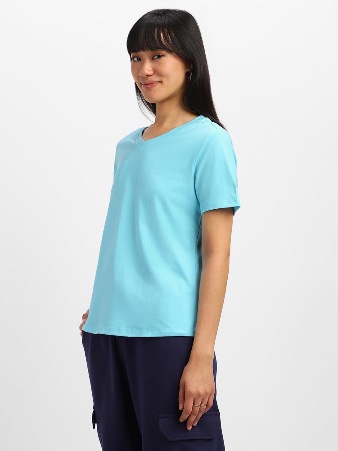 Women's Cotton-Lycra V-Neck T-Shirt - Image 29