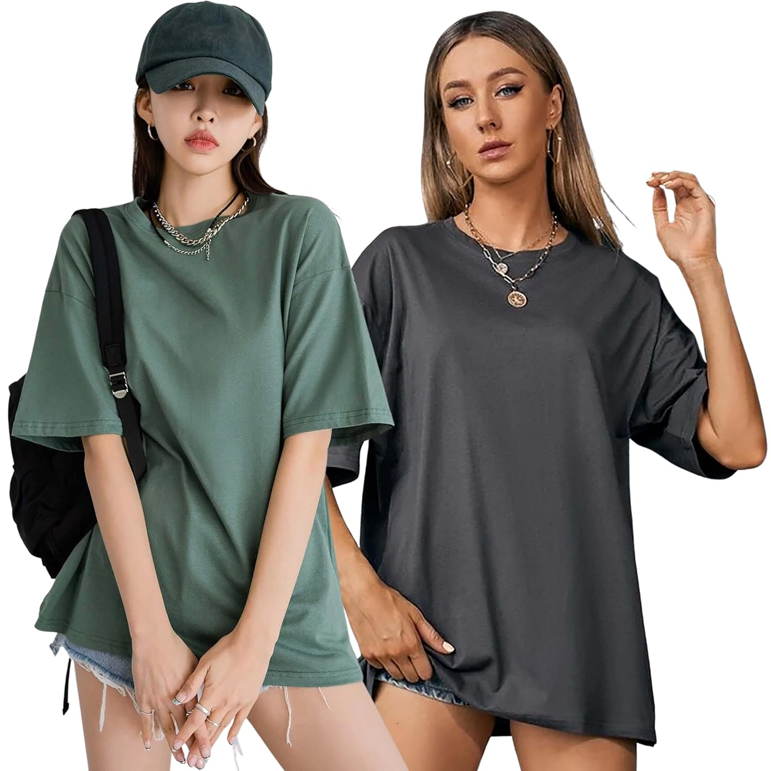 Women's Loose-Fit Drop-Shoulder T-Shirt Duo - Image 2
