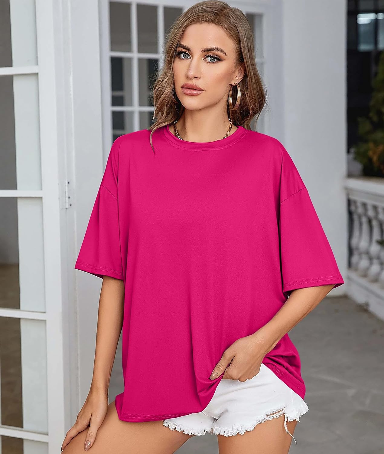 Women's Loose-Fit Drop-Shoulder T-Shirt Duo - Image 38