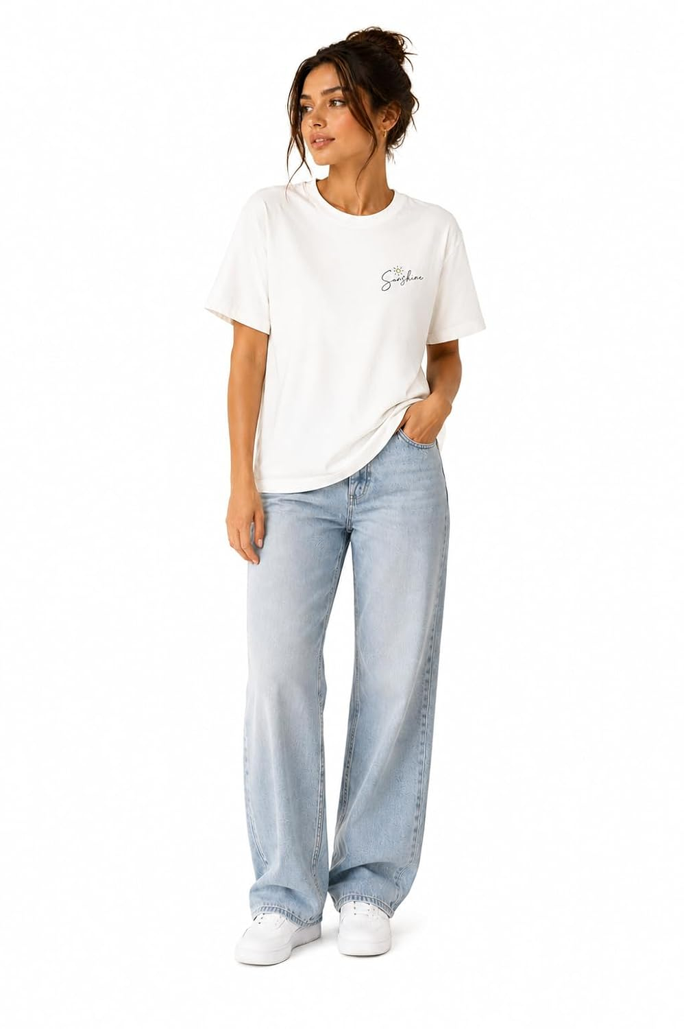 Women's Oversized Cotton Half-Sleeve T-Shirt - Image 4