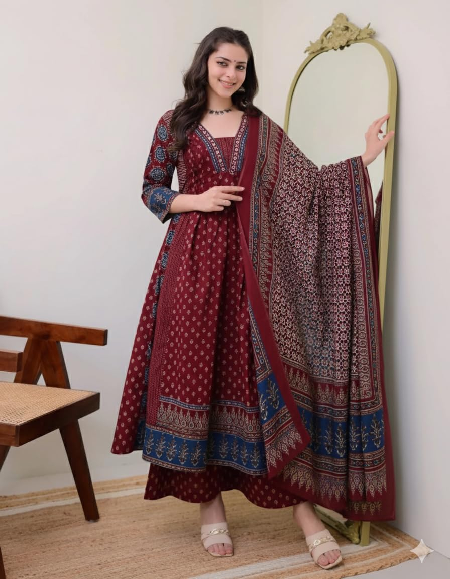 Women's Anarkali Kurta Set with Dupatta - Style 3 - Image 5