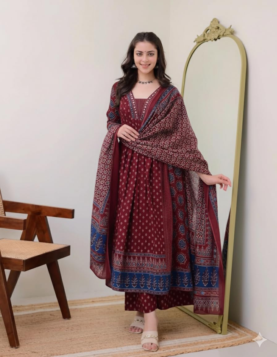 Women's Anarkali Kurta Set with Dupatta - Style 3 - Image 6