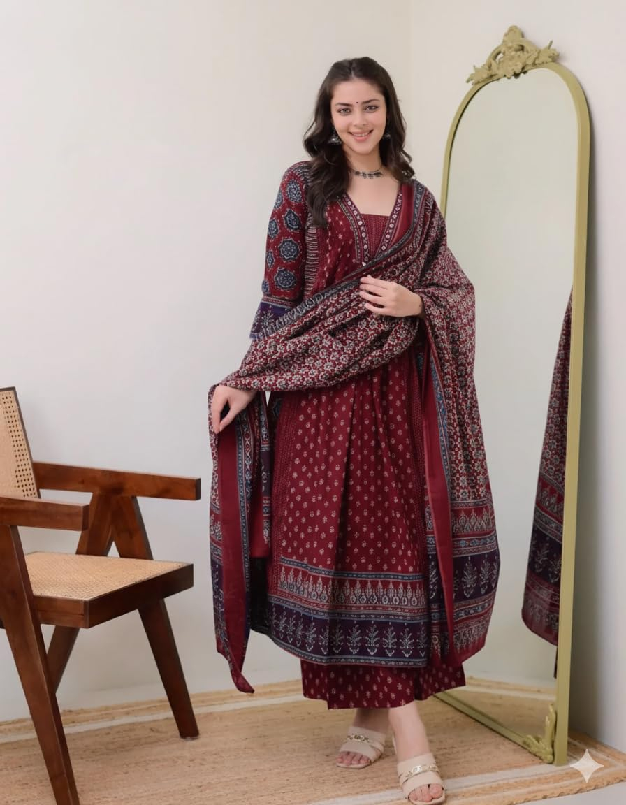 Women's Anarkali Kurta Set with Dupatta - Style 3 - Image 7