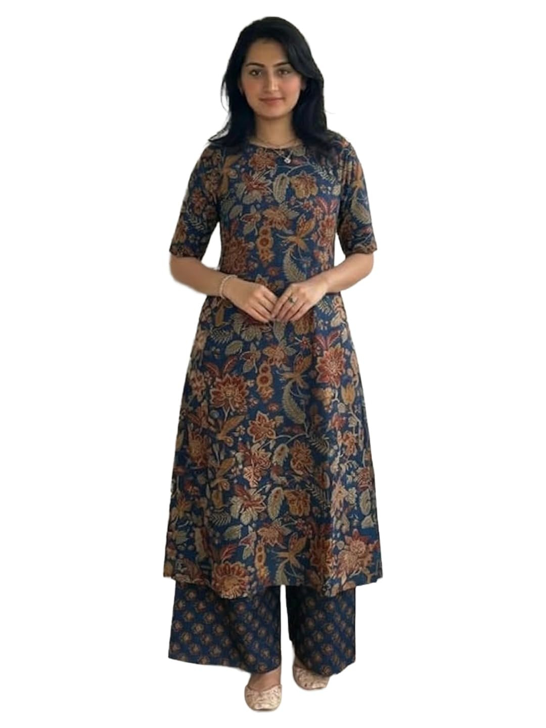 Women's Straight Kurta & Palazzo Set - Style 10