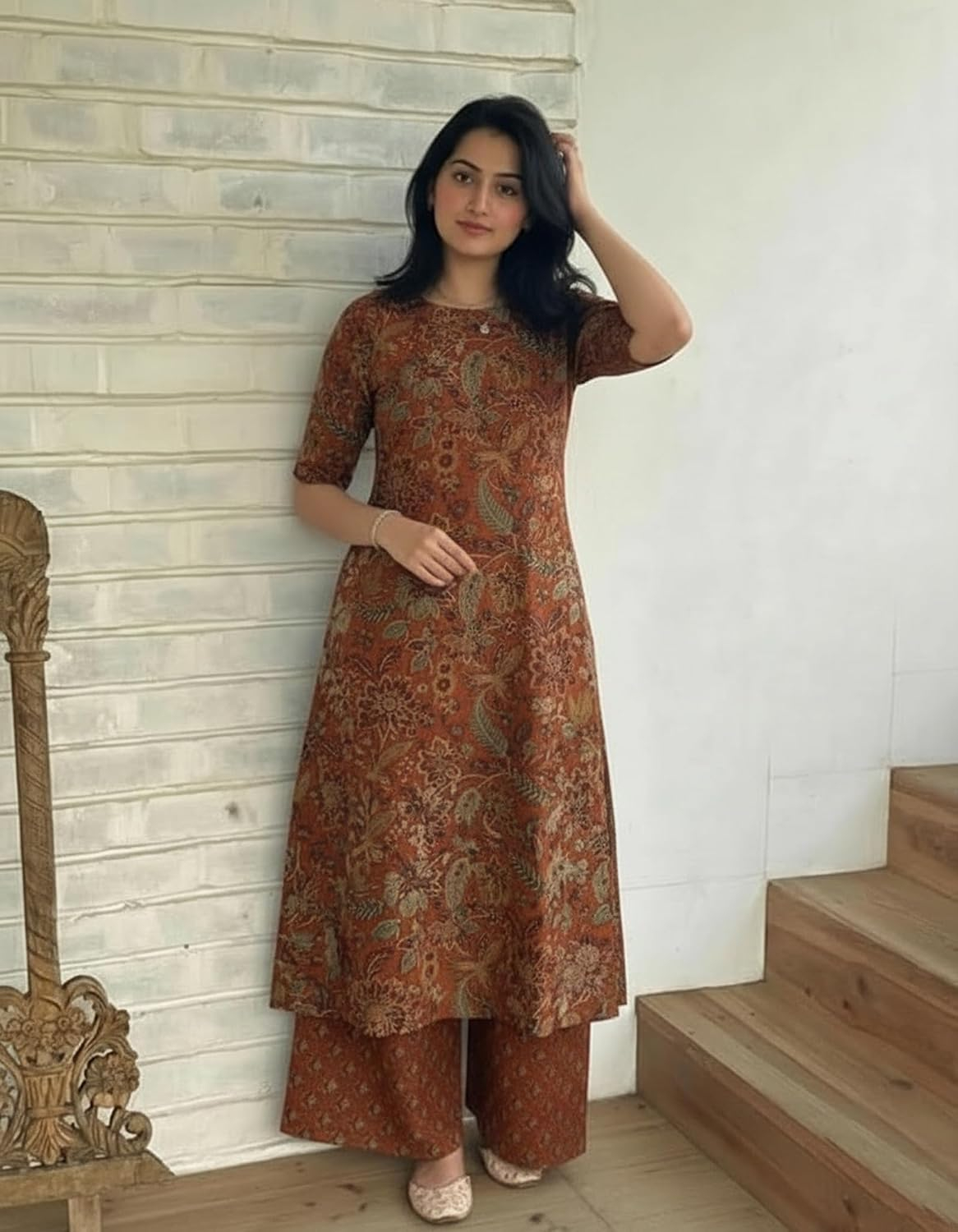 Women's Straight Kurta & Palazzo Set - Style 10 - Image 23