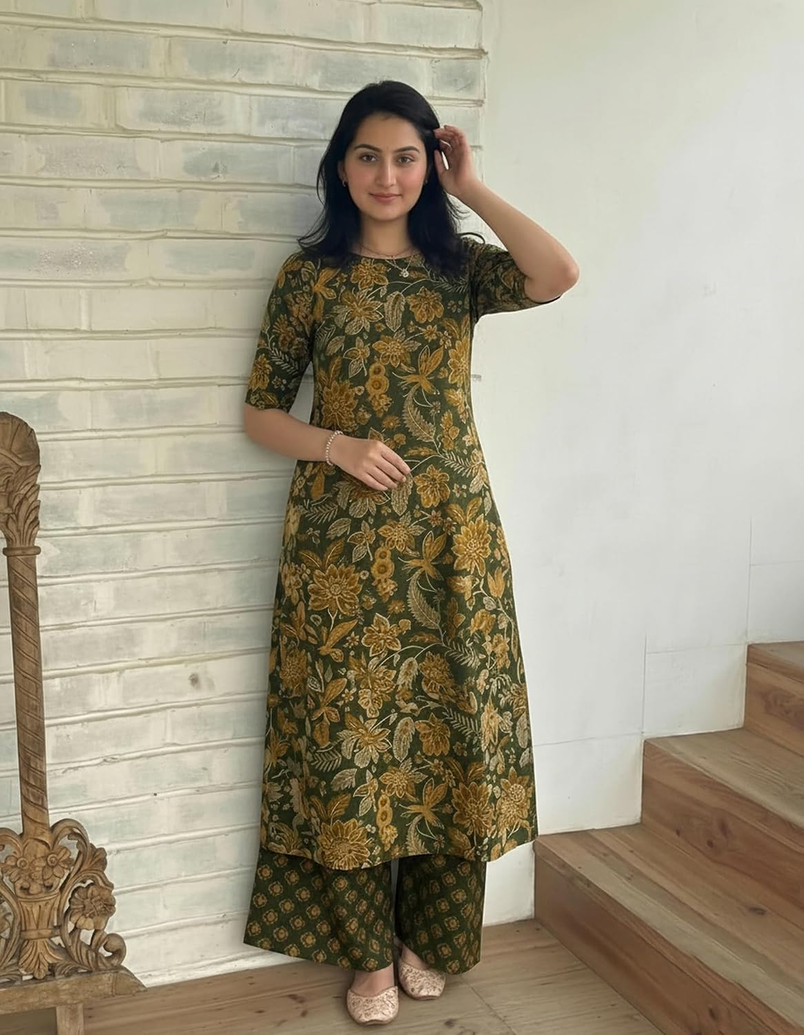 Women's Straight Kurta & Palazzo Set - Style 8 - Image 4